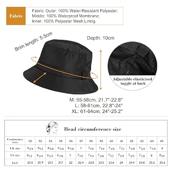 Cappello Impermeabile Unisex Per Passeggiate E Golf, Protezione UPF 50+, Regolabile E Ripiegabile – Taglie M/L/XL