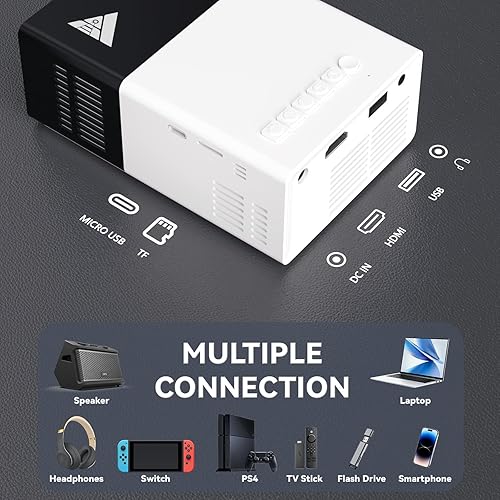 Miniatura 3 de Mini proyector con proyectores portátiles Wifi compatible con 1080P 170 pulgadas Mini proyector de película HD, proyectores para exteriores