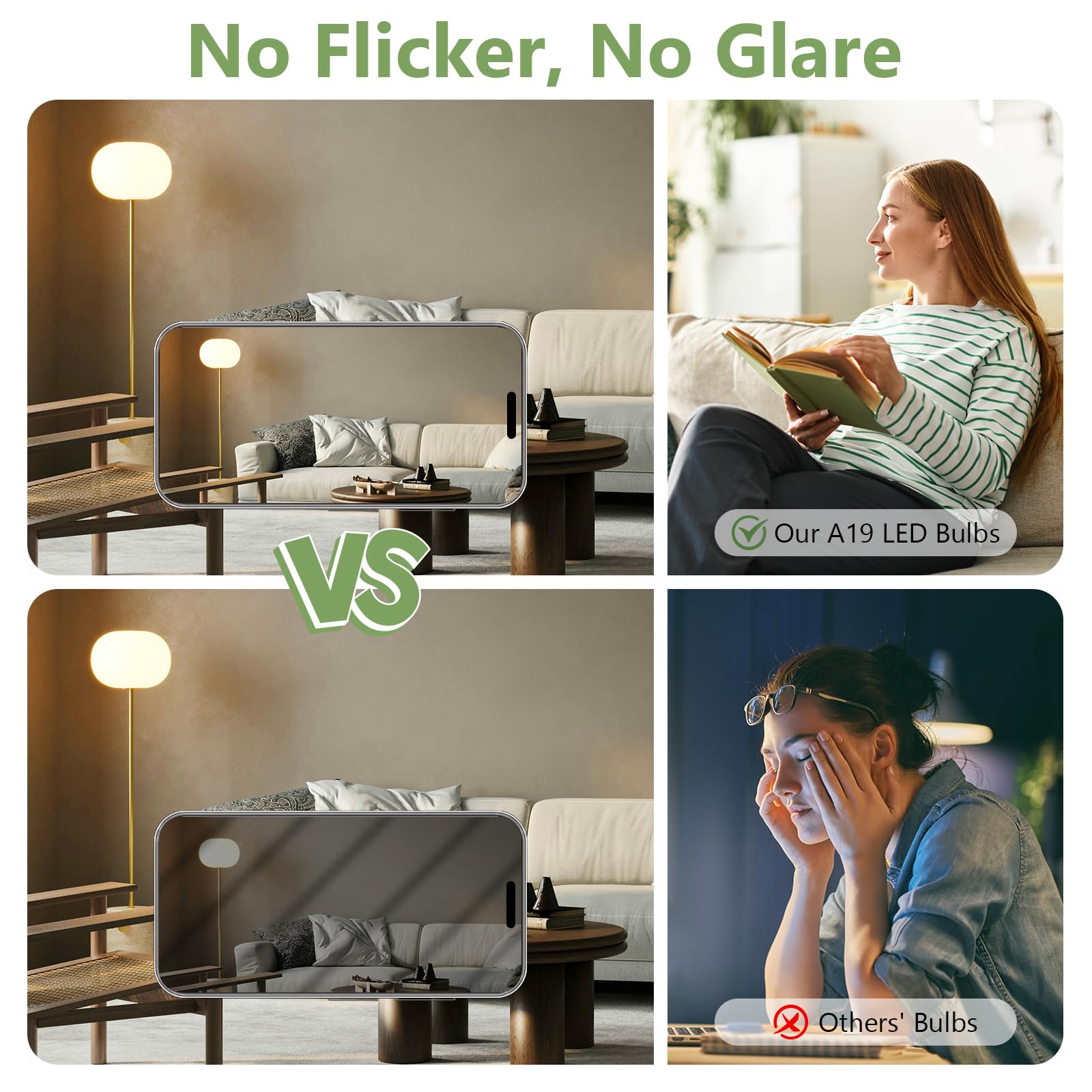 A19 LED Light Bulbs 60W Equivalent Soft White 2700K 750 Lumens Non-Dimmable LED Bulbs Efficient 8 5W 10000 — view 2