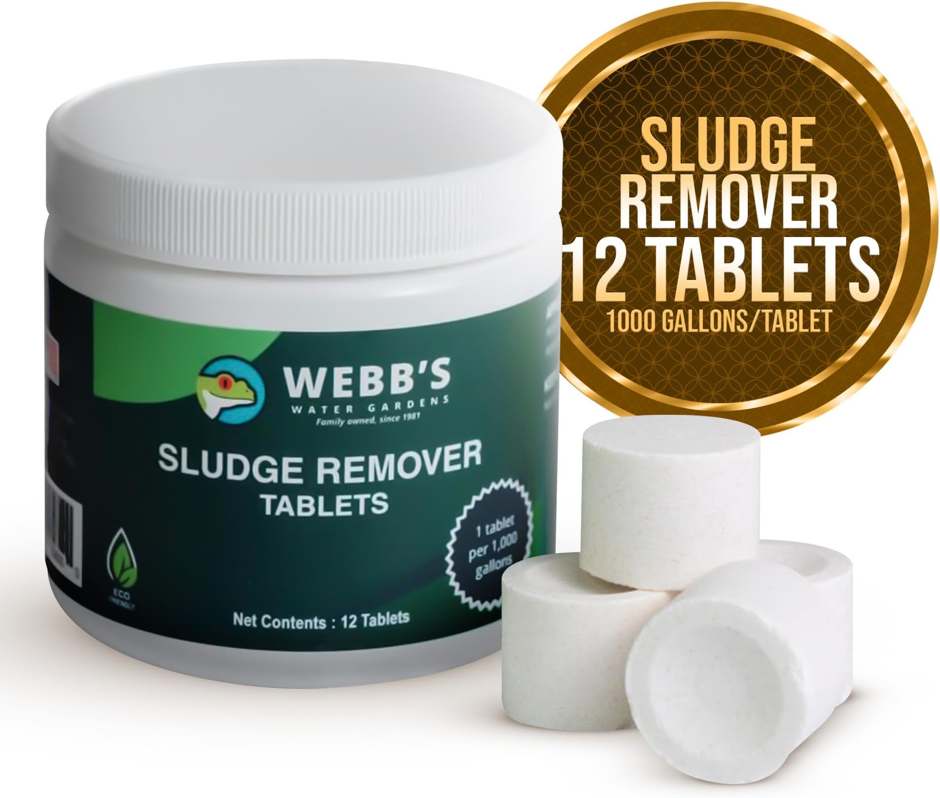 Pond Muck and Sludge Remover Tablets Safe for Koi, Birds, Fish and Pets Beneficial Bacteria