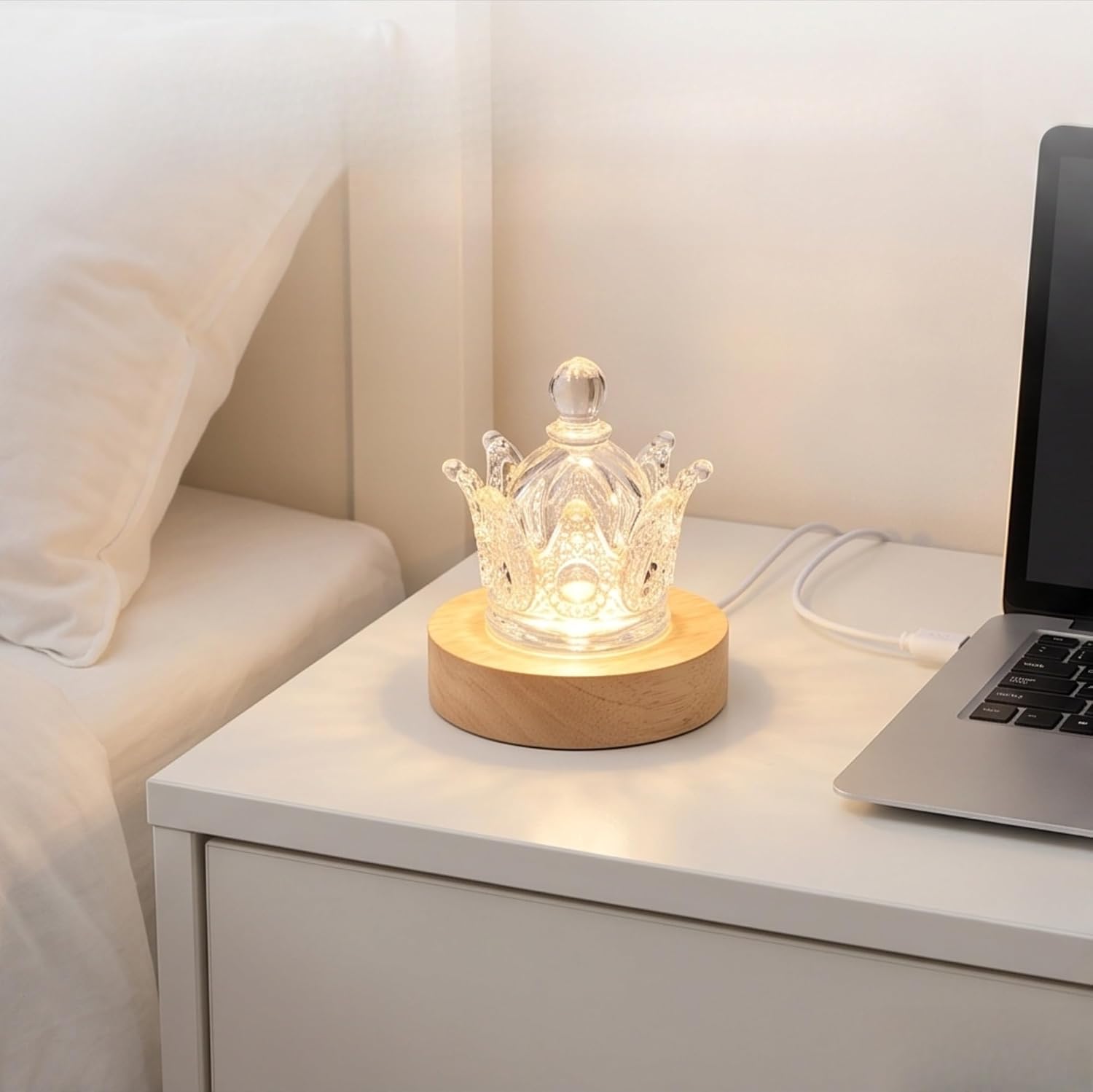 USB LED Display Lamp with Wood Switch