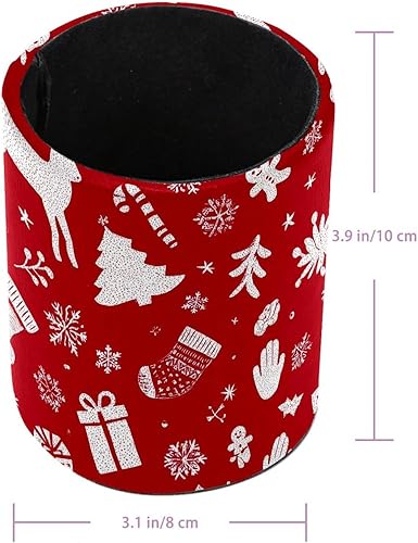Miniatura 3 de Taza de PVC para escritorio, taza de lápiz roja de Navidad para organizador de bolígrafos de escritorio, soporte para brochas de maquillaje para