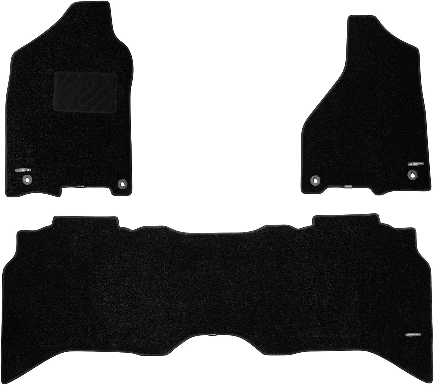 WENNEBIRD Superior Carpet Floor Mats for 2013-2018 Dodge Ram 1500 Crew Cab, 0.6-Inch Ultra-Thick, Noise-Reducing, All-Weather Waterproof Anti-Slip – 3-Pc Set - Image 2