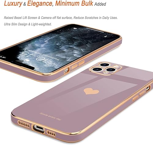 Miniatura 4 de Teageo Funda para iPhone 11 Pro Max para niñas y mujeres, bonita funda de silicona a prueba de golpes con diseño de corazón de amor, cubierta