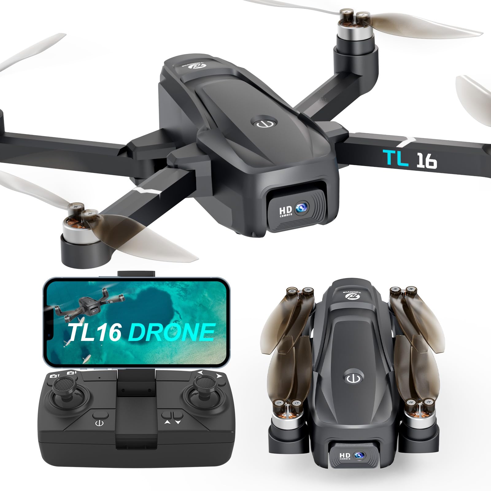 Droni con Telecamere Brushless Motore Drone per Adulti Principianti 2 Telecamere FPV RC Quadcopters Pieghevole Motorizzato 1080P Regolabile UAV APP di Controllo 3D Flips