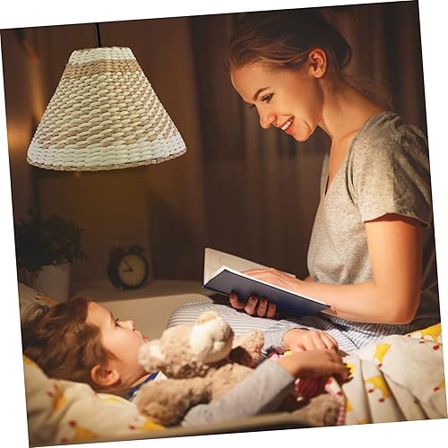 Miniatura 4 de LIFKOME Pantalla tejida para lámparas de pie de mesa, cubierta de luz de tejido retro, pantalla decorativa para sala de estar, dormitorio, estudio,