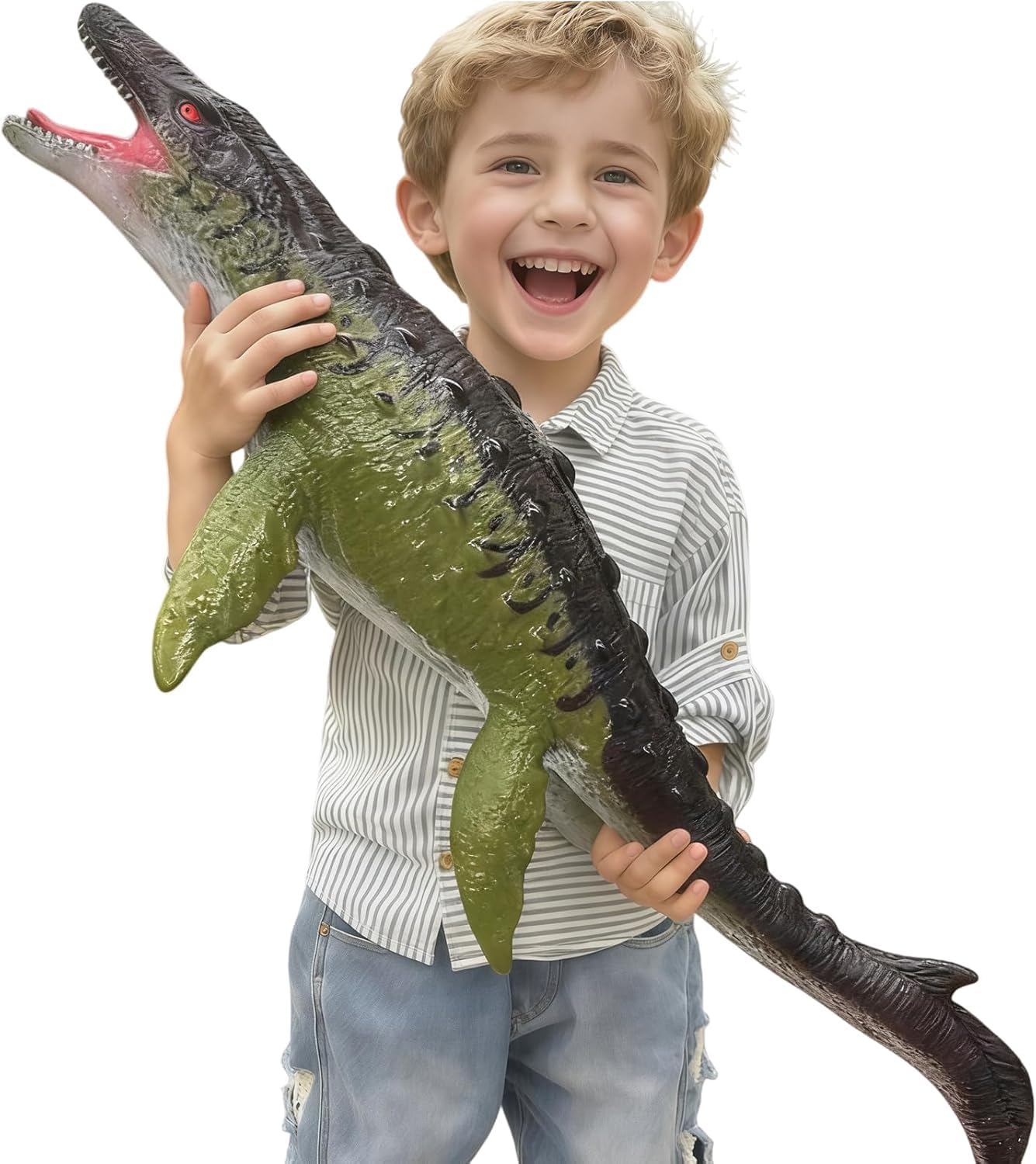 Gzsbaby Large Dinosaur Toys- 32" Mosasaurus Soft Dinosaur Toys for Kids 3-5, Big Inflatable Dino for Boys Girls, Toddler Party Favors Birthday Gifts