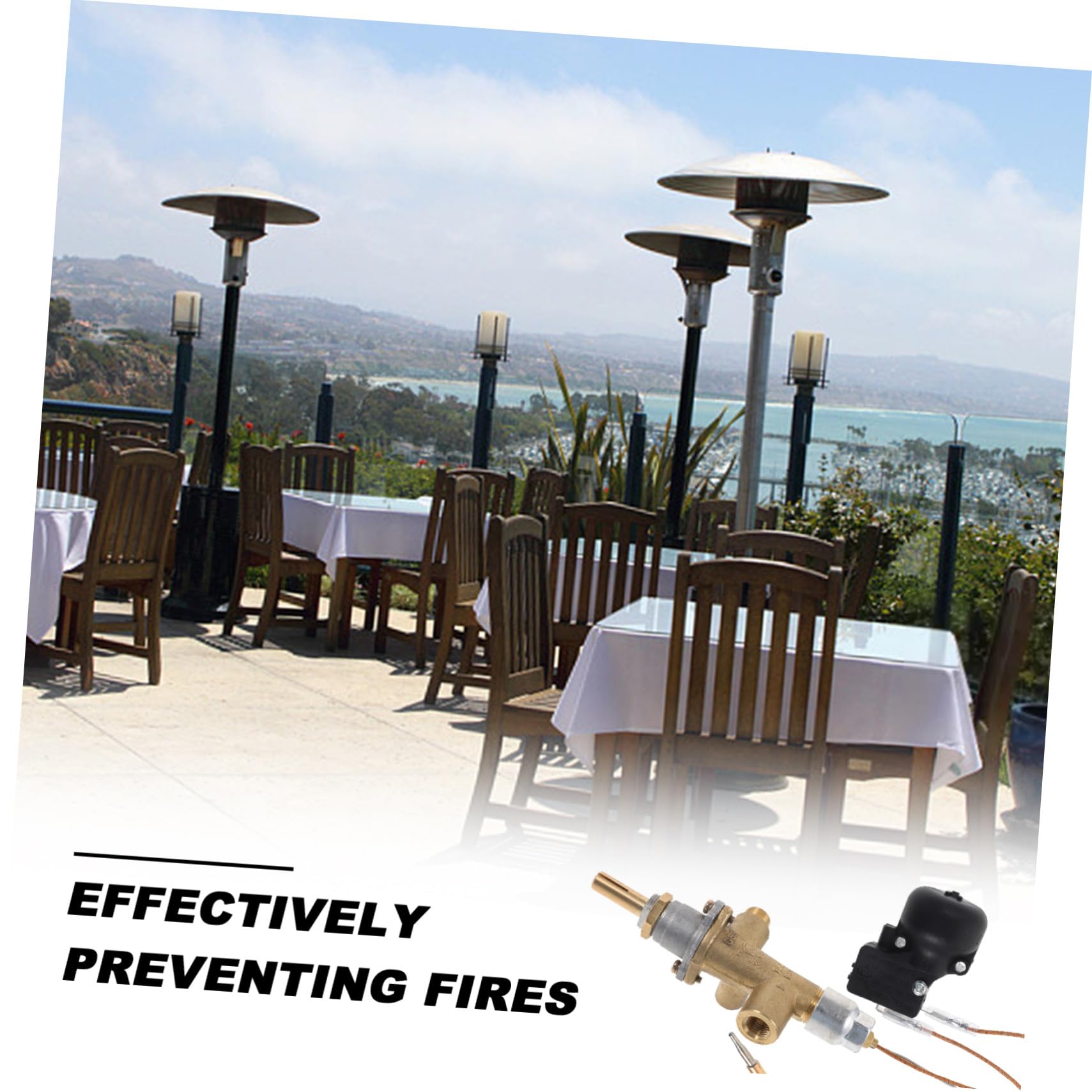VICASKY Kit De Thermocouple Gaz avec Interrupteur Inclinaison pour Parasol Chauffant Extérieur Thermique Compatible Soupapes Protection Sécurité Anti-Extinction