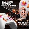 Control inalámbrico para gaming Bcofo, control para PC/Switch/P3/iOS/Android con 4 botones programables, gatillo de efecto Hall, iluminación RGB, batería de 1000mAh, turbo, doble vibración, captura de pantalla, blanco 3