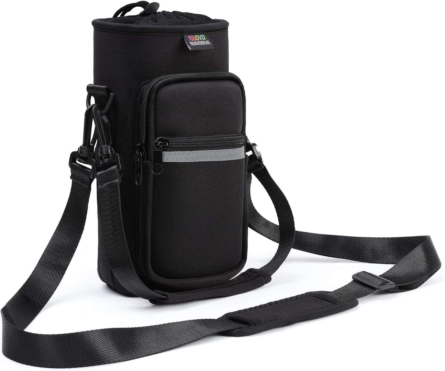 Nuovoware Water Bottle Carrier Bag,25oz/40oz/64oz Bottle Pouch Holder,Adjustable Shoulder Hand Strap 2 Pocket Sling Neoprene Sleeve Sports Accessories for Hiking Travelling Camping