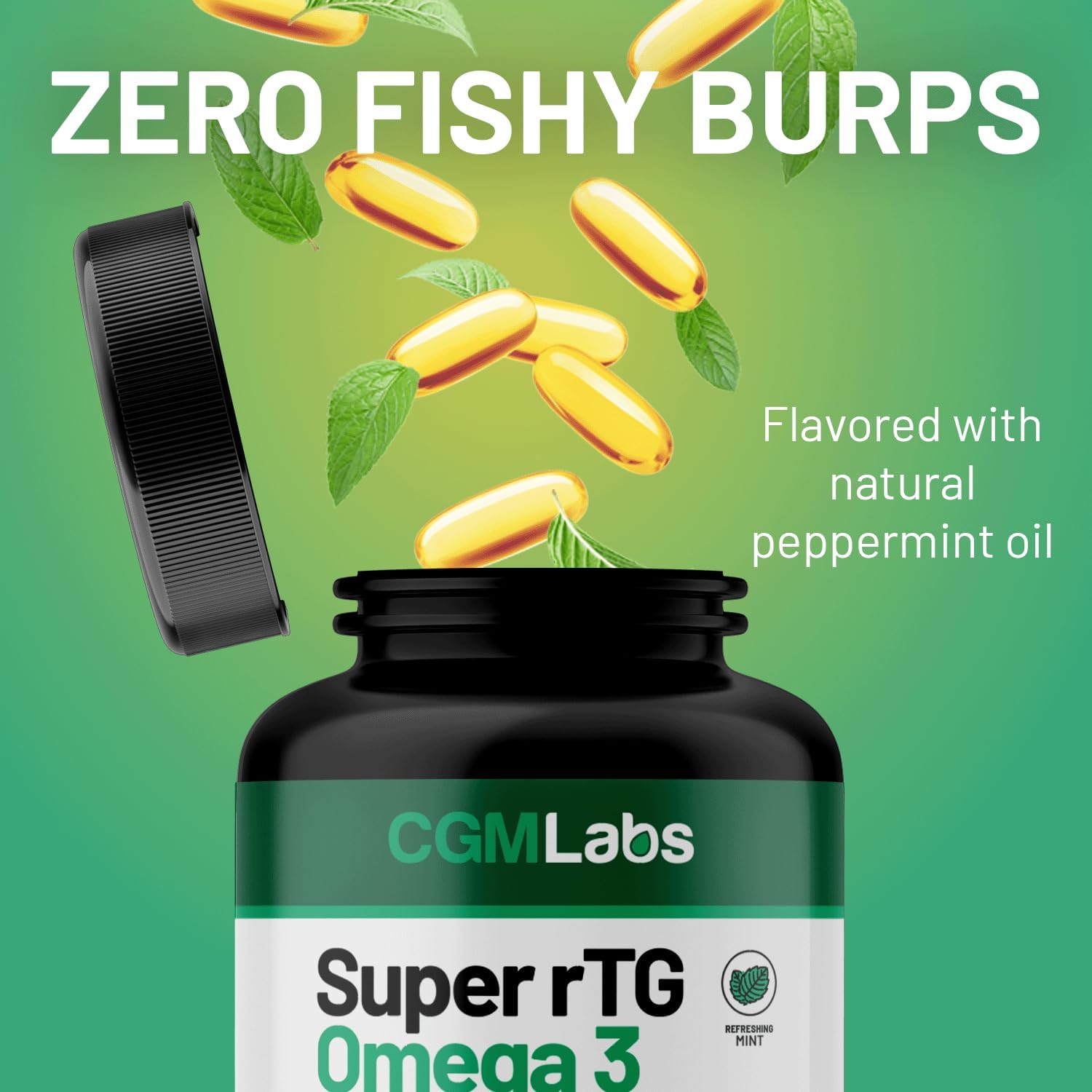 rTG Omega 3 Norwegian Fish Oil with CoQ10 Dietary Supplement- Heart Health & Antioxidant Support with Vitamins D & E – 2000 mg Sustainably Sourced – Super rTG Omega 3, 180 Softgels by CGM Labs