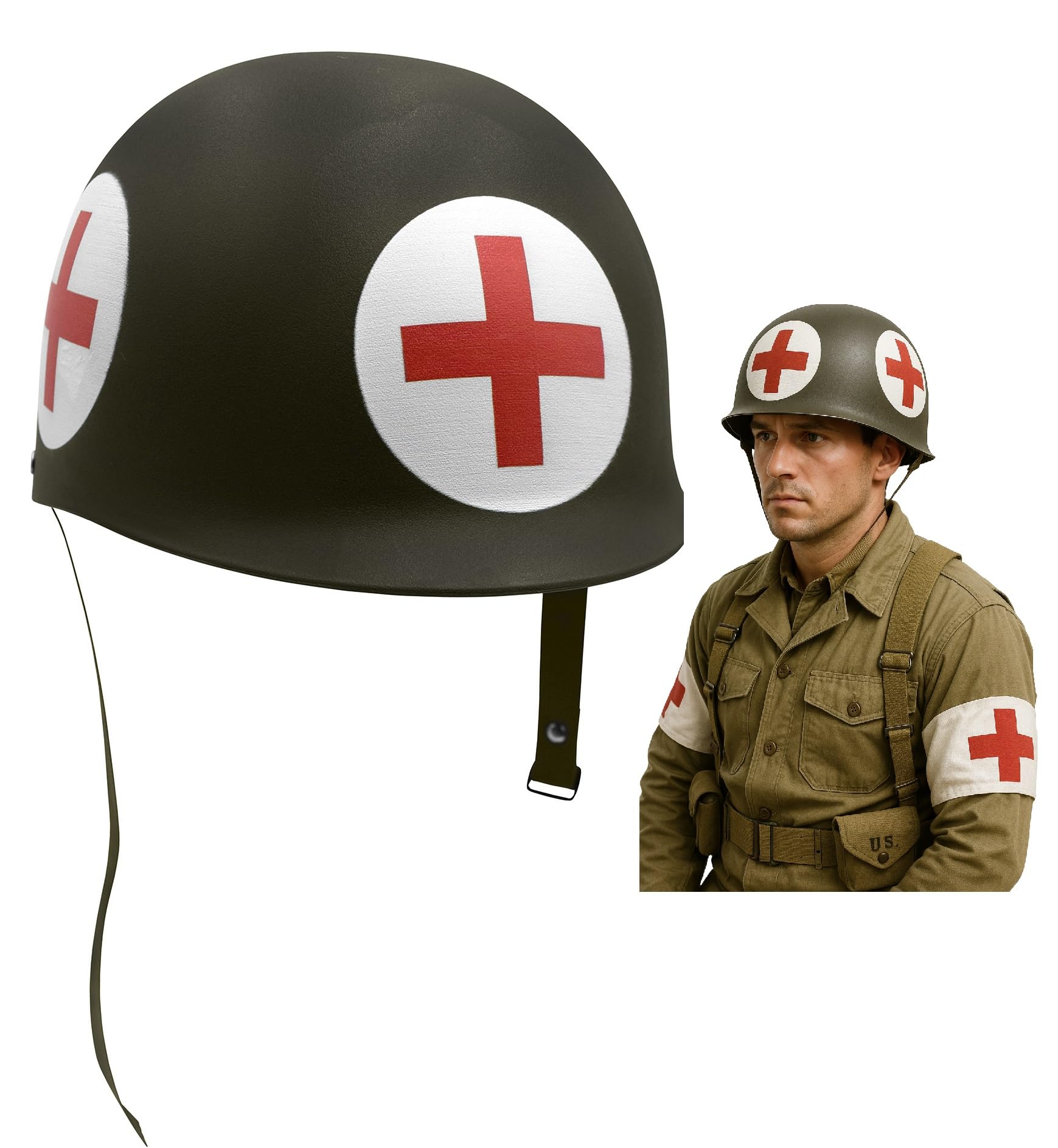 Nicky Bigs Novelties Unisex Adult Cosplay Military Medic Helmet Hat Halloween Prop Costume Accessory