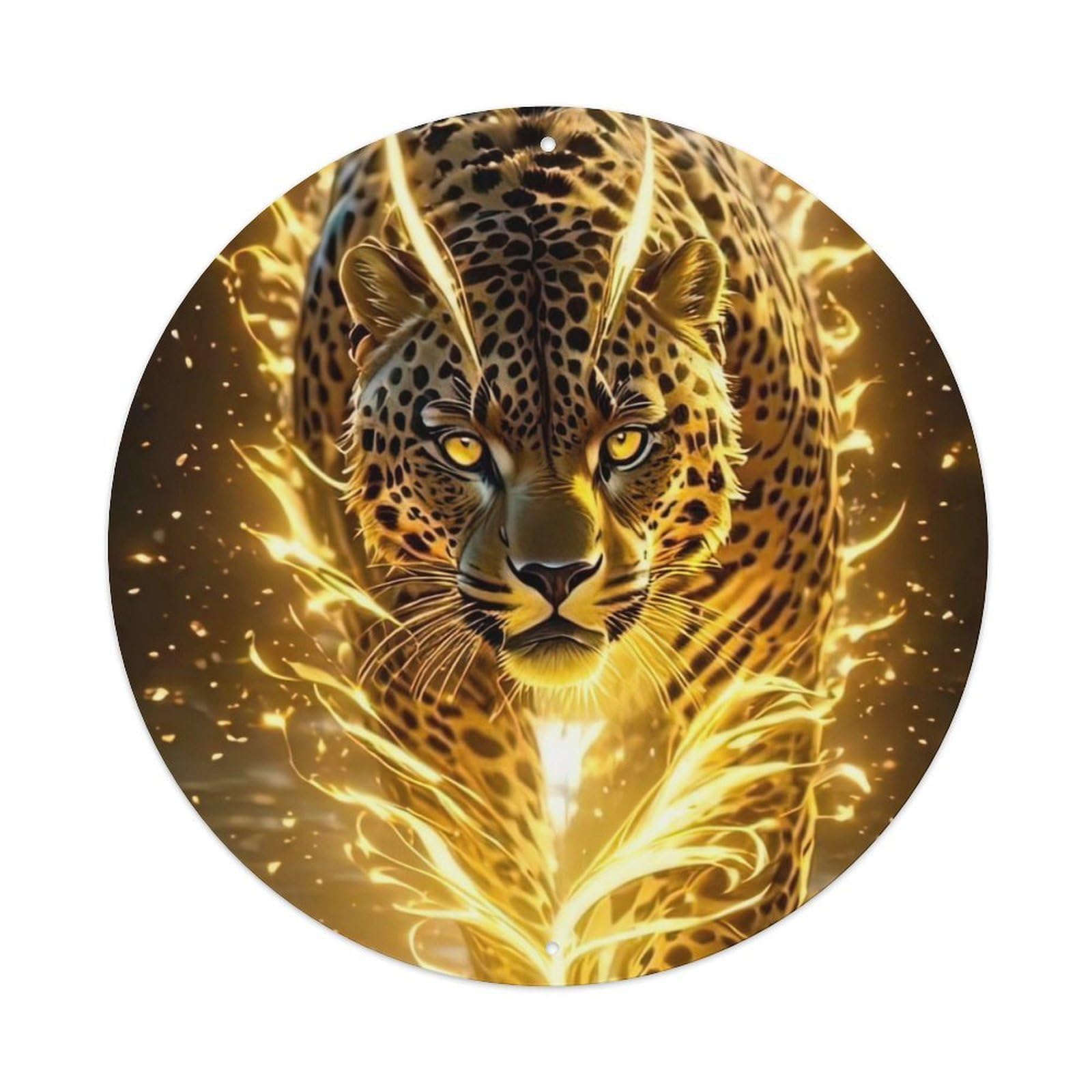 Animal Slowly Walking Leopard Metal Tin Sign
