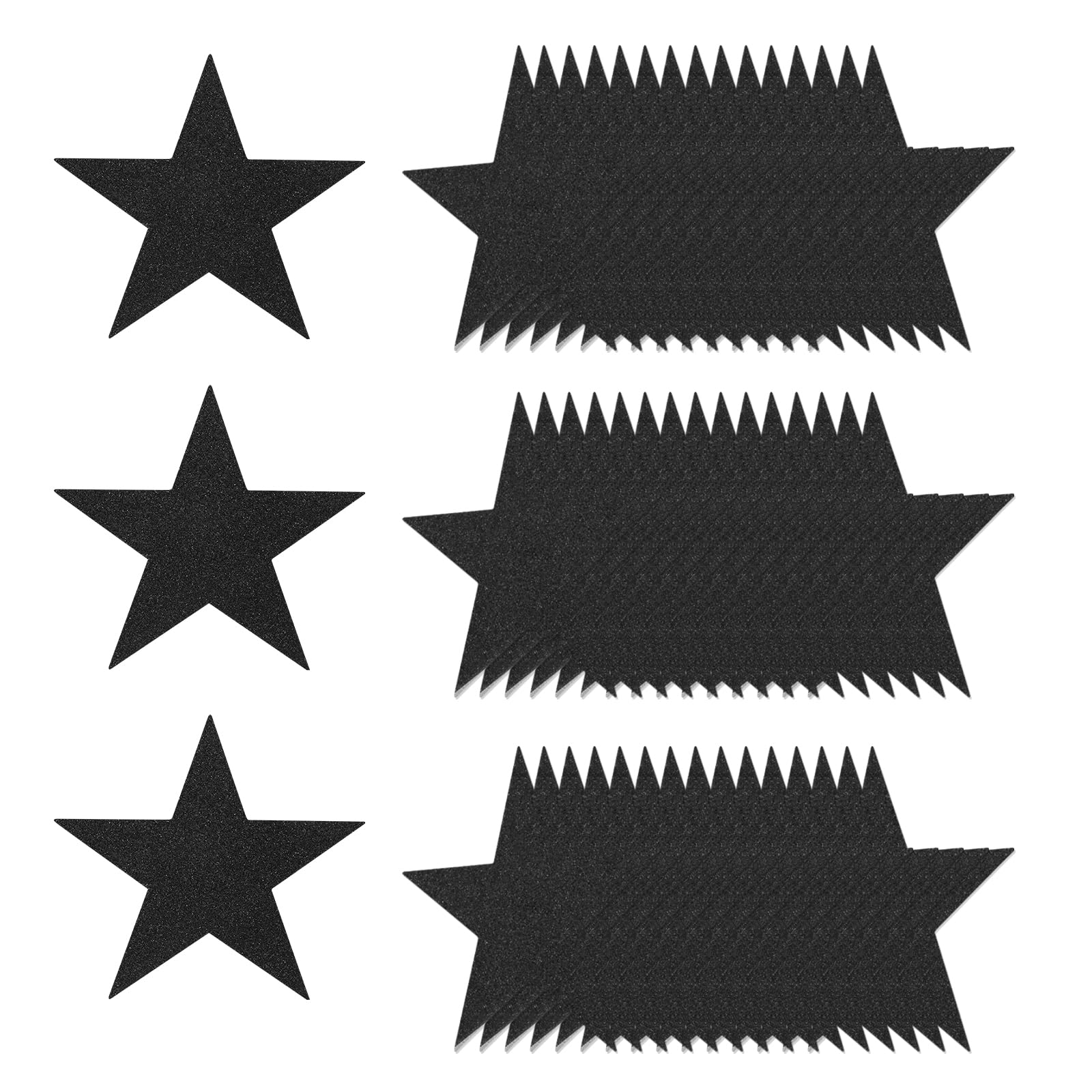 sourcing map 50 Pcs Glitter Star Cutouts, 5 Inch Star Shape Glitter Paper, Confetti Cut Outs for Bulletin Board Wall Party Decoration Supplies, Black — image 1