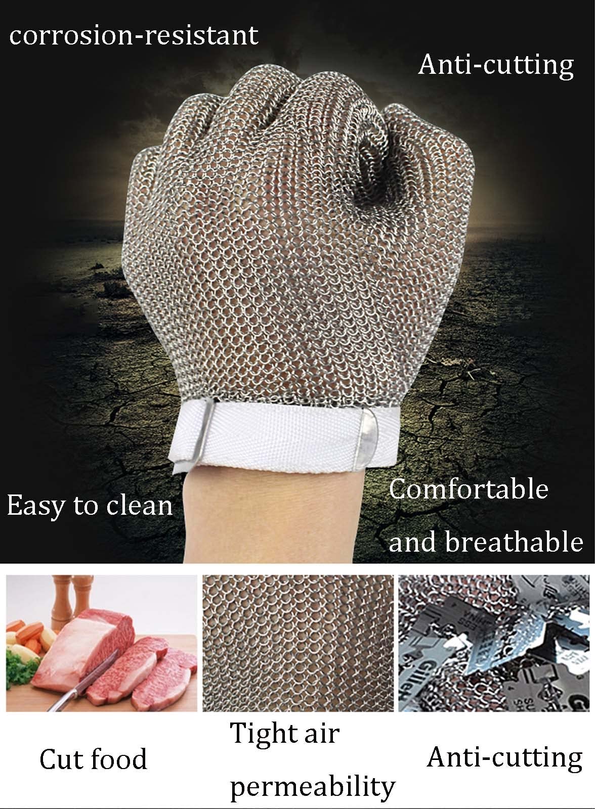 Guantes Antideslizantes, Resistentes al Desgaste y Resistente al Desgaste, Guantes de Trabajo de Seguridad de Metal Pesado, común for Manos a la Izquierda y Derecha