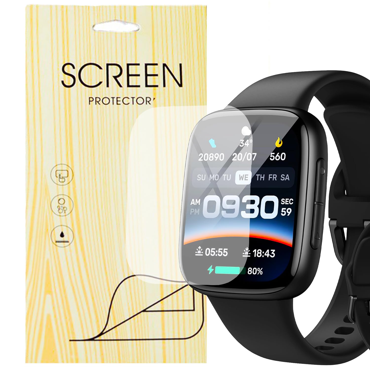 SNHVXLFW 6 Pellicole Protettive Morbide Per Smartwatch 1.85” – Antigraffio, Alta Trasparenza, Auto-riparanti, Compatibili Con ASEEYIRJ