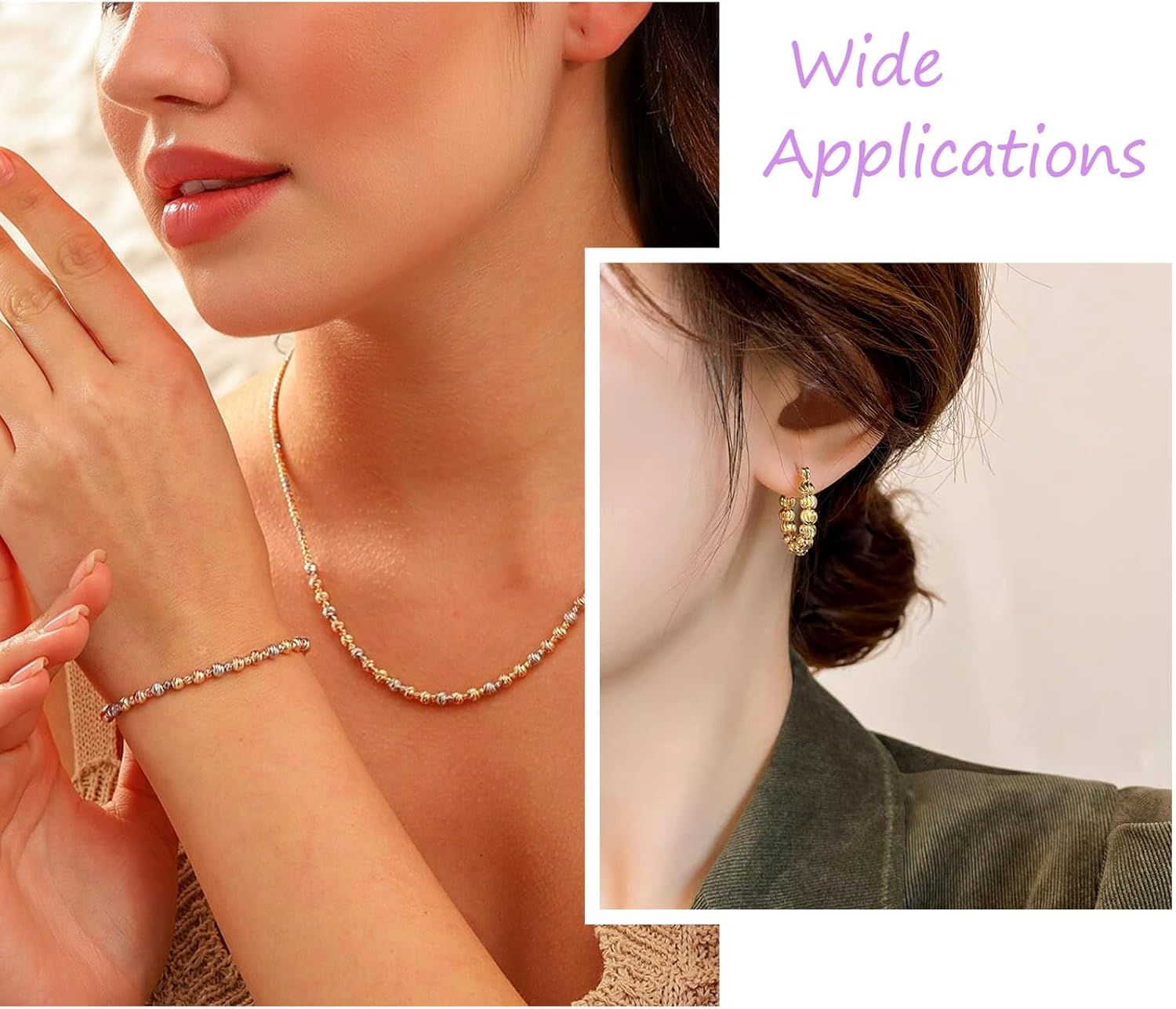 Craftdady 100pcs 18K Gold Corrugated Round Spacer Beads 5mm Tiny Brass Rondelle Ball Loose Beads for Jewelry Making Hole: 1.5-2mm - Image 4