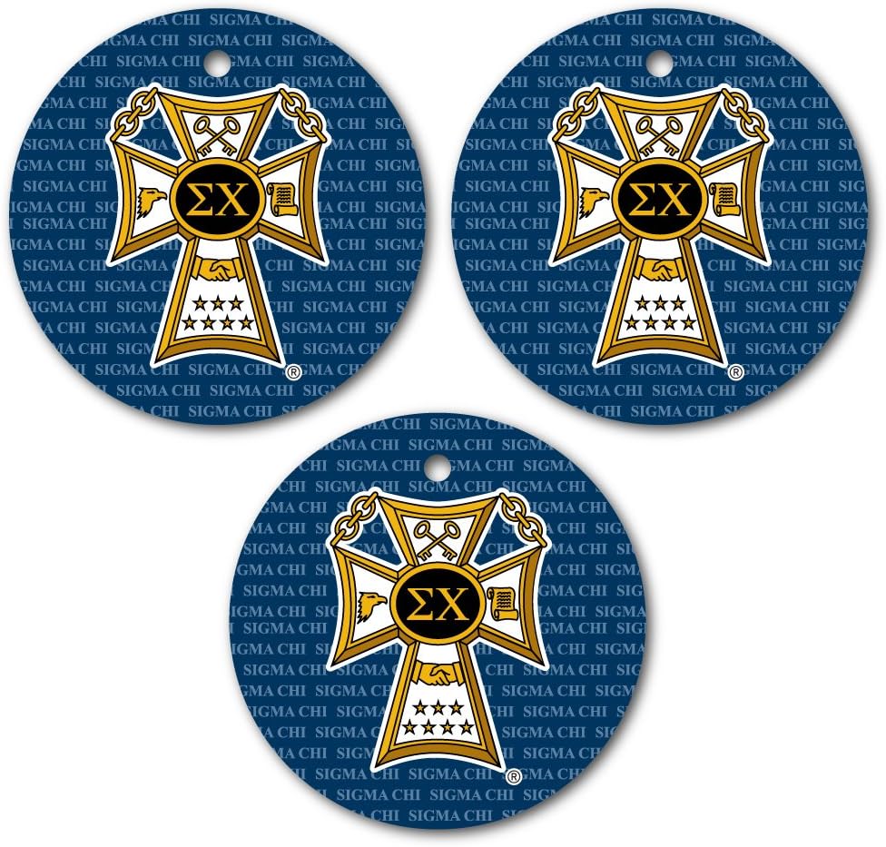 VictoryStore Holiday Ornaments - Sigma Chi Circle Ornament, Set of 3