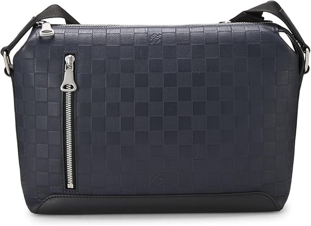 Pre-loved Navy Damier Infini Discovery Messenger PM, Navy