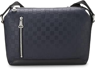 Pre-Loved Navy Damier Infini Discovery Messenger PM, Navy