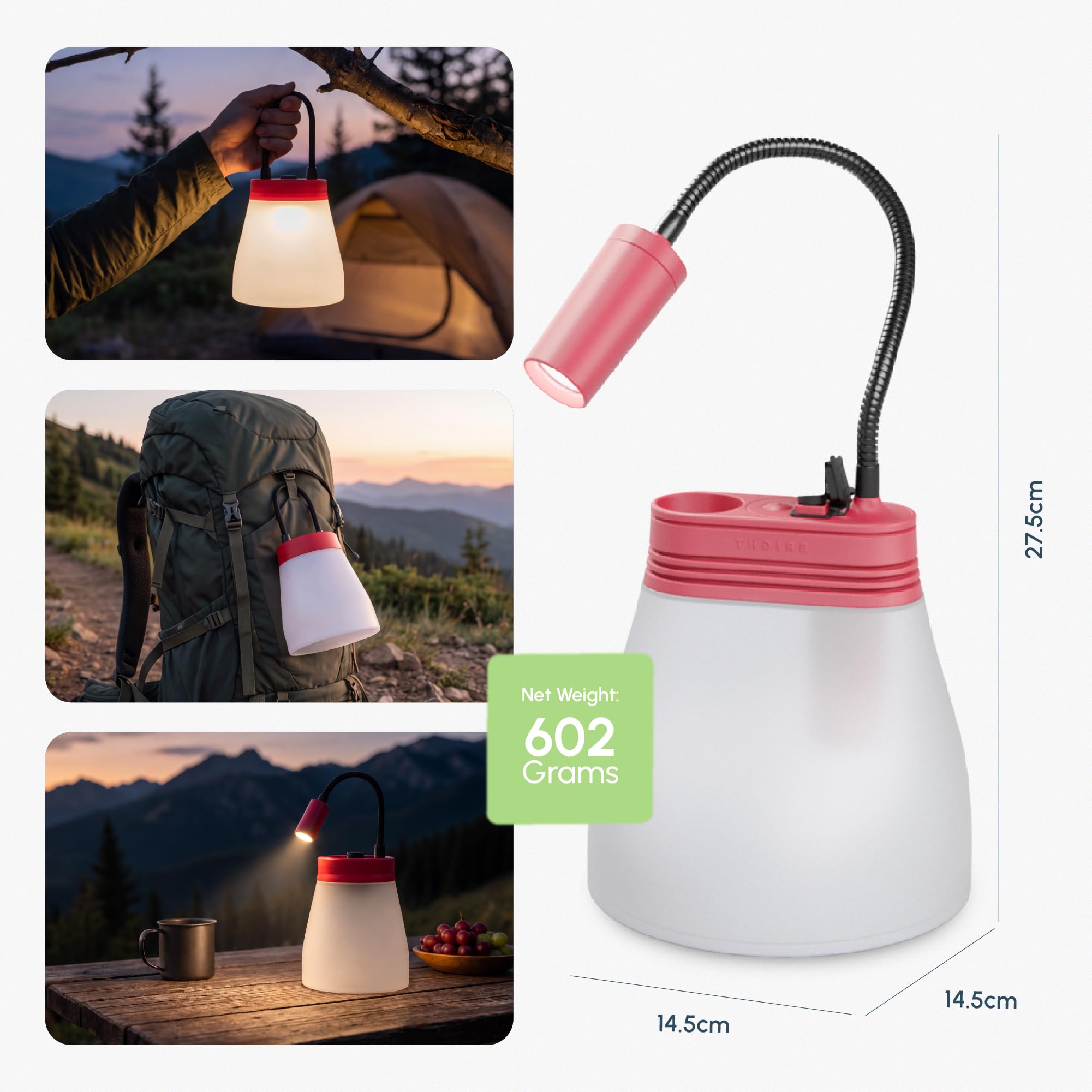 BRIGHT SunBell 80 Solarlampe LED, USB-Ladestation, 180 Std. Laufzeit | 3-in-1 Campinglampe, Integrierte USB-Ladestation, Wechselbare Batterie, IP64 wetterfest