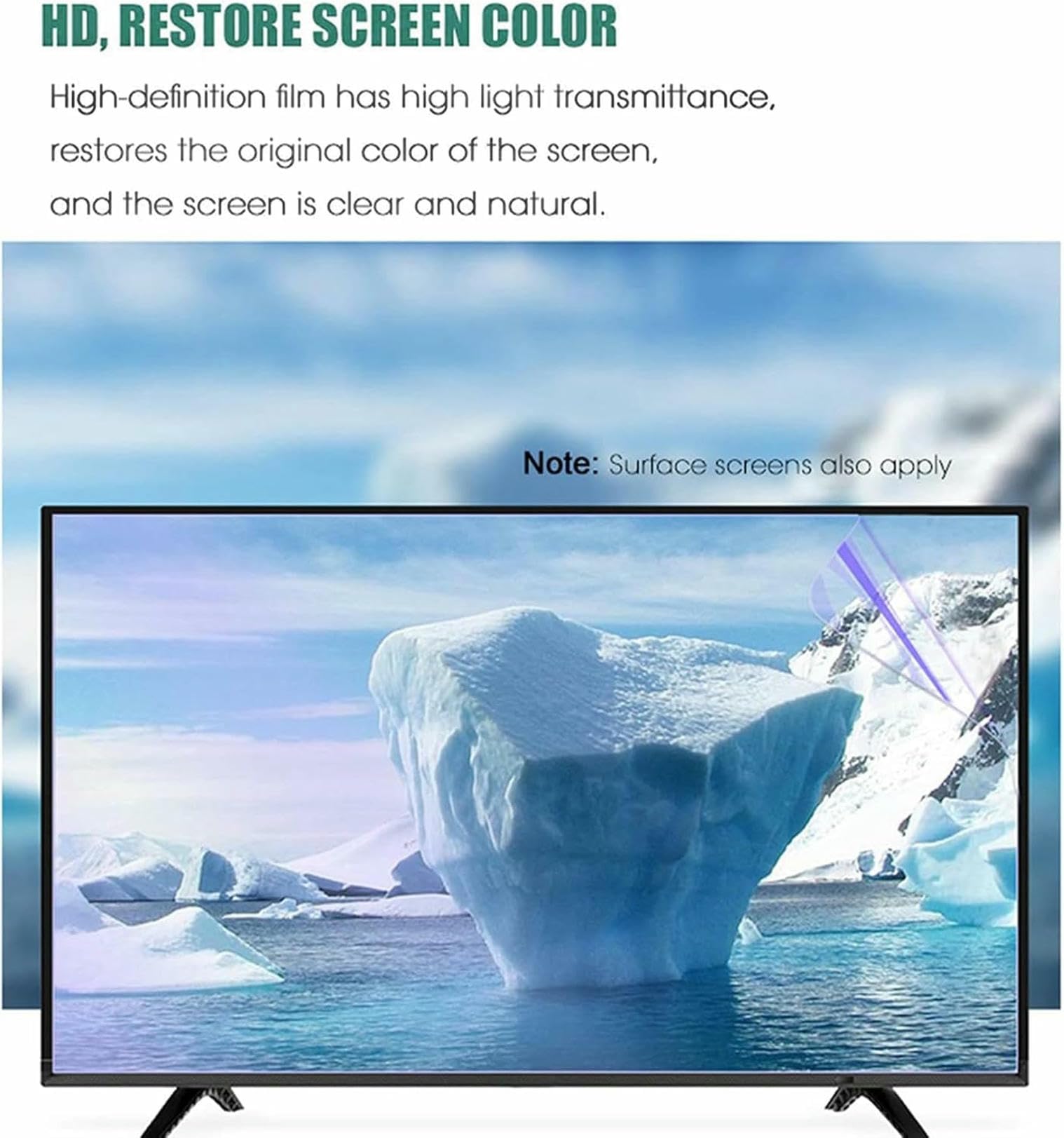protector de pantalla para televisor, El filtro de luz azul antideslumbrante mate 50 pulgadas suaviza