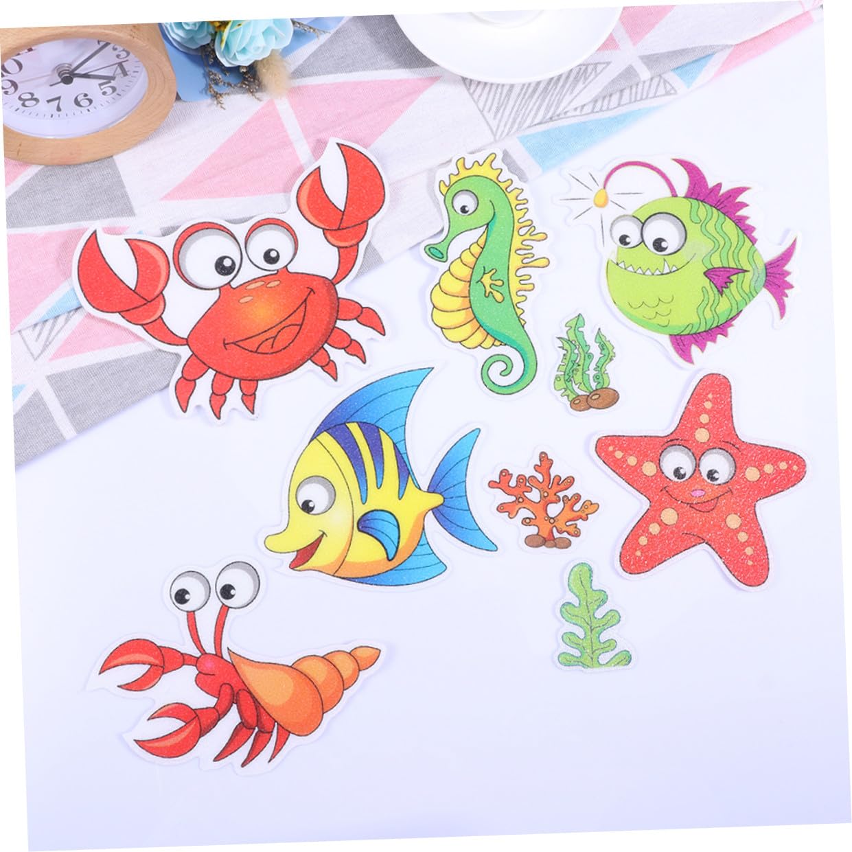 MAGICLULU 57stücke Peva rutschfeste Aufkleber Mit Buntem Blumenmuster Für Bad Toilette Und Zuhause Selbstklebende Antirutsch-Sticker Für Mehr Und Dekoration