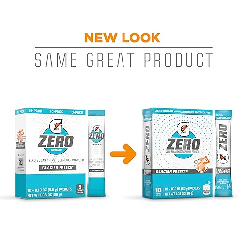 Miniatura 4 de Gatorade - Sports Drinks G Zero - Paquetes de polvo Glacier Freeze, 0.10 onzas (paquete de 10)