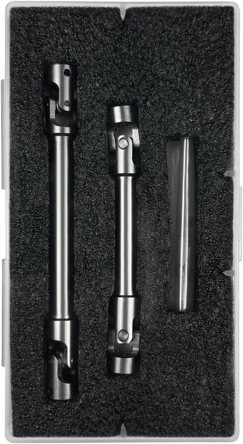 Generic Metal Alloy Universal 1/10 RC Drive Shaft 2PCS Upgrades Accessories for 1/10 RC Crawler Car TRX4 Axial SCX10 TRX4 Driveshaft Upgrade Parts Replacement (94-125mm & 117-168mm, Sliver)