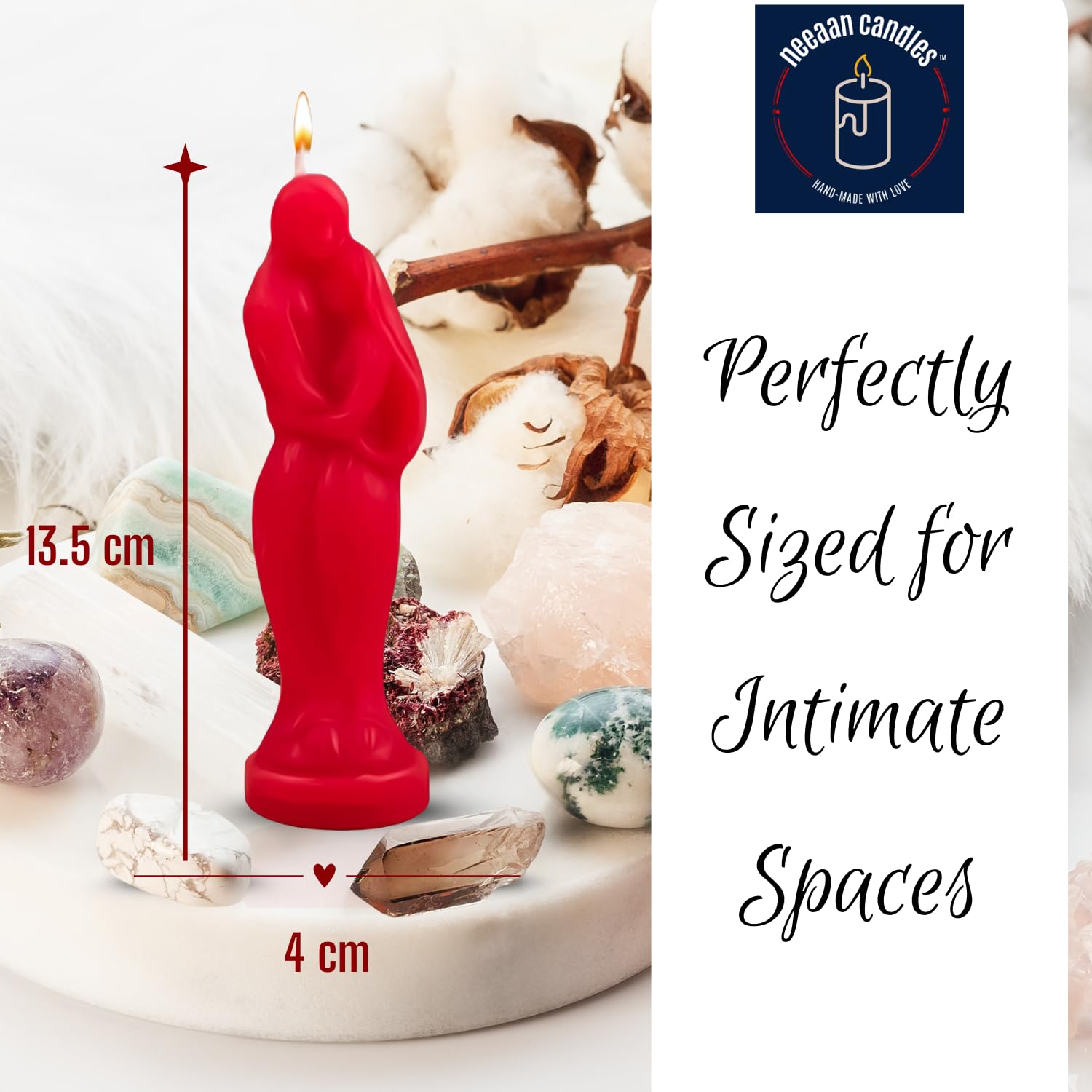 NeeaaN Romantic Couple Candles – Soy Wax for Meditation, Healing & Stress Relief | Enhance Romance & Serenity | Long-Lasting Burn | Calming Ambiance for Love, Self-Care (Red, Pack of 6) 1