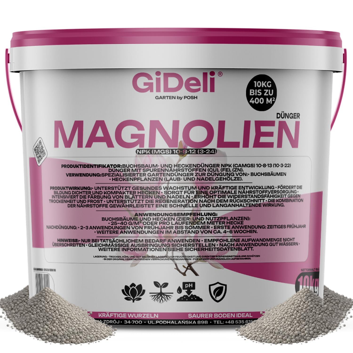GiDeli Magnoliendünger 10 kg Im Eimer Für Moorbeetpflanzen Und Kamelien