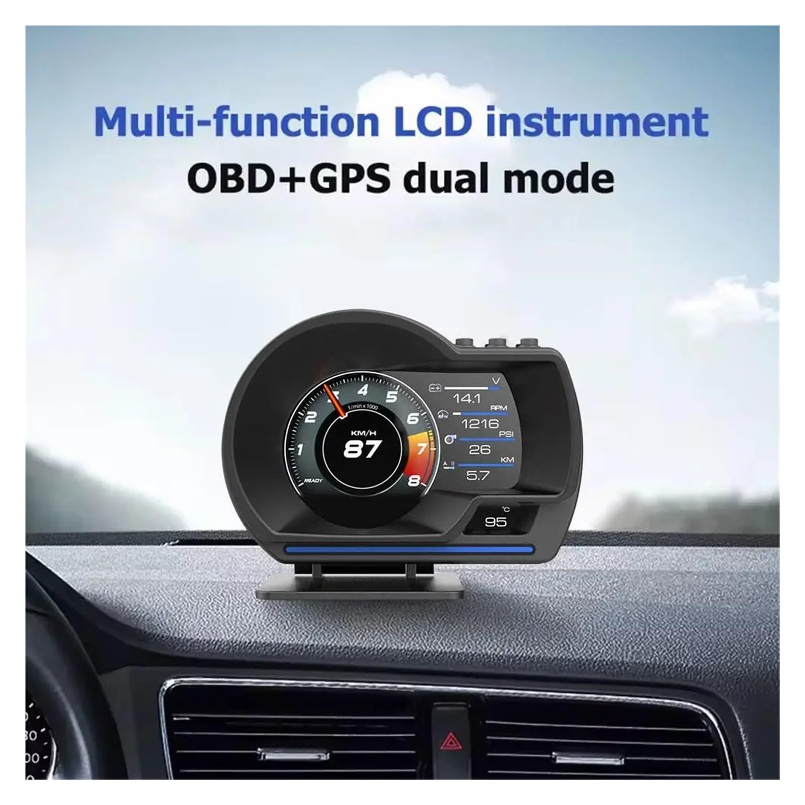 Affichage Tête Haute HUD OBD2 A501 - Jauge Numérique RPM, Température, Vitesse - Pour Voiture
