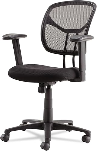 Miniatura 4 de OIF MT4818 Silla de trabajo de malla giratoriainclinable, brazos de barra en T ajustables en altura, negrocromo