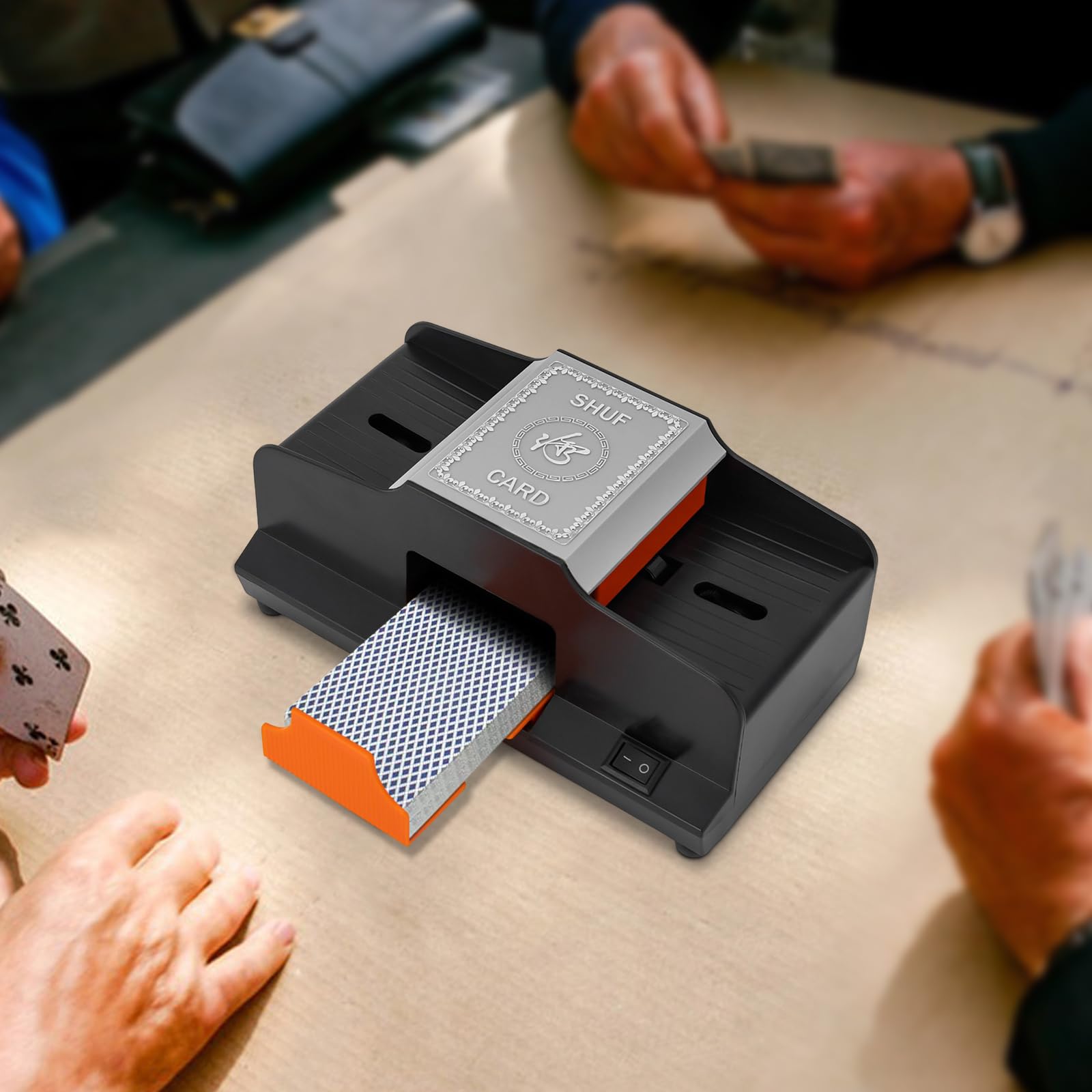 Miscelatore di carte automatico elettrico per poker Texas Holdem UNO Blackjack Bridge 2 mazzi 1 minuto di miscelazione nero