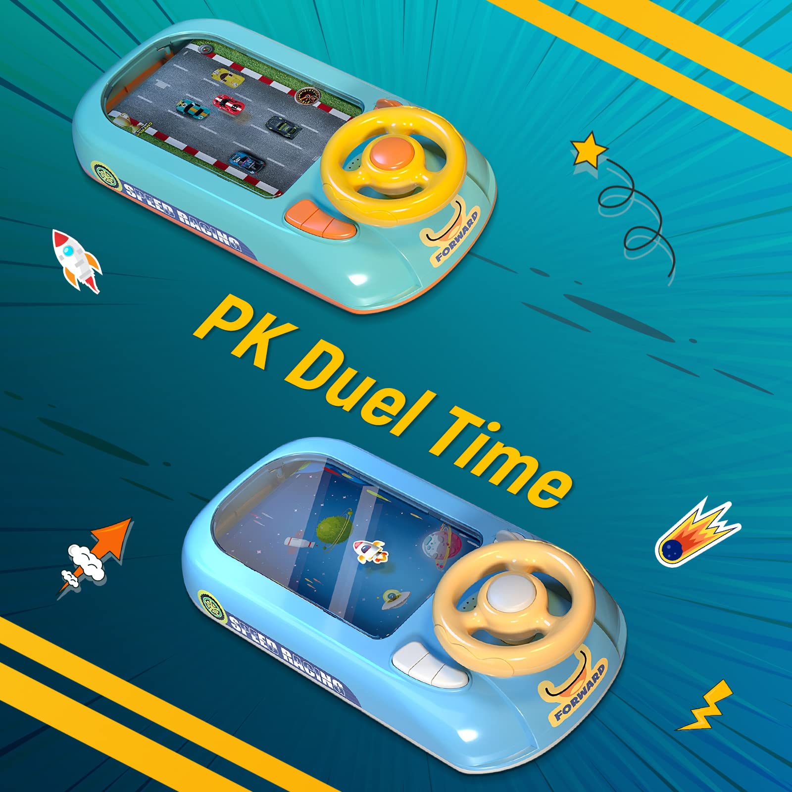 F Fityle Simulazione Guida Volante Giocattoli per Bambini Regalo Gioco di Avventura Giocattolo Controller di Guida per Bambini Dai 3 Anni in Su