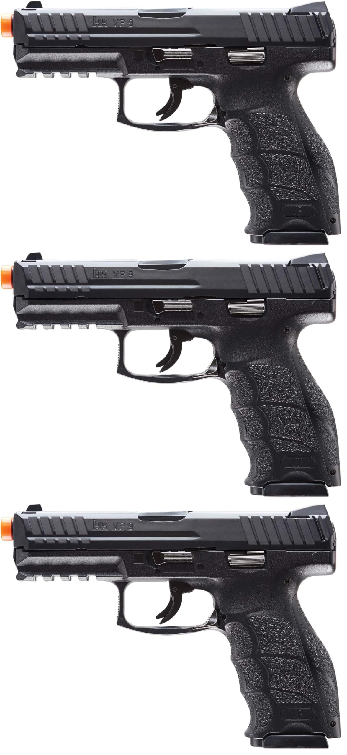 Elite Force HK Heckler &amp; Koch VP9 6mm BB Pistol Airsoft Gun, Standard, Black (Pack of 3)