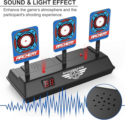 Miniatura 4 de Objetivo de puntuación digital electrónico para pistolas Nerf N-Strike Elite Mega Rival, juego de reinicio automático, efecto de sonido, disparo,