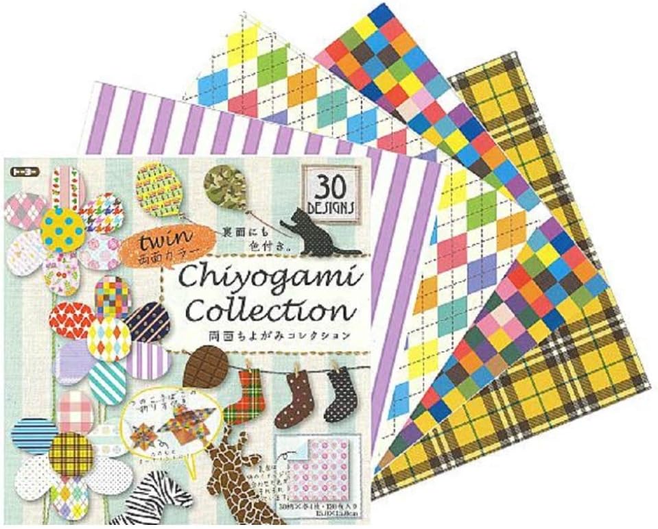 Toyo 018510 Origami Chiyogami Collection, Double-Sided, 5.9 inches (15 cm) Square, 30 Patterns, 120 Sheets