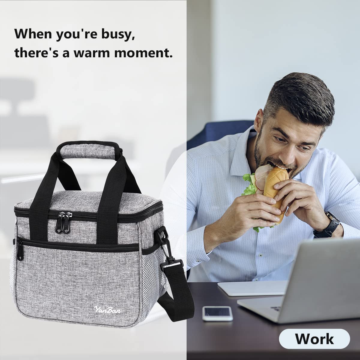 Borsa Termica 10L Porta Pranzo Spesa per Picnic Barbecue Campeggio