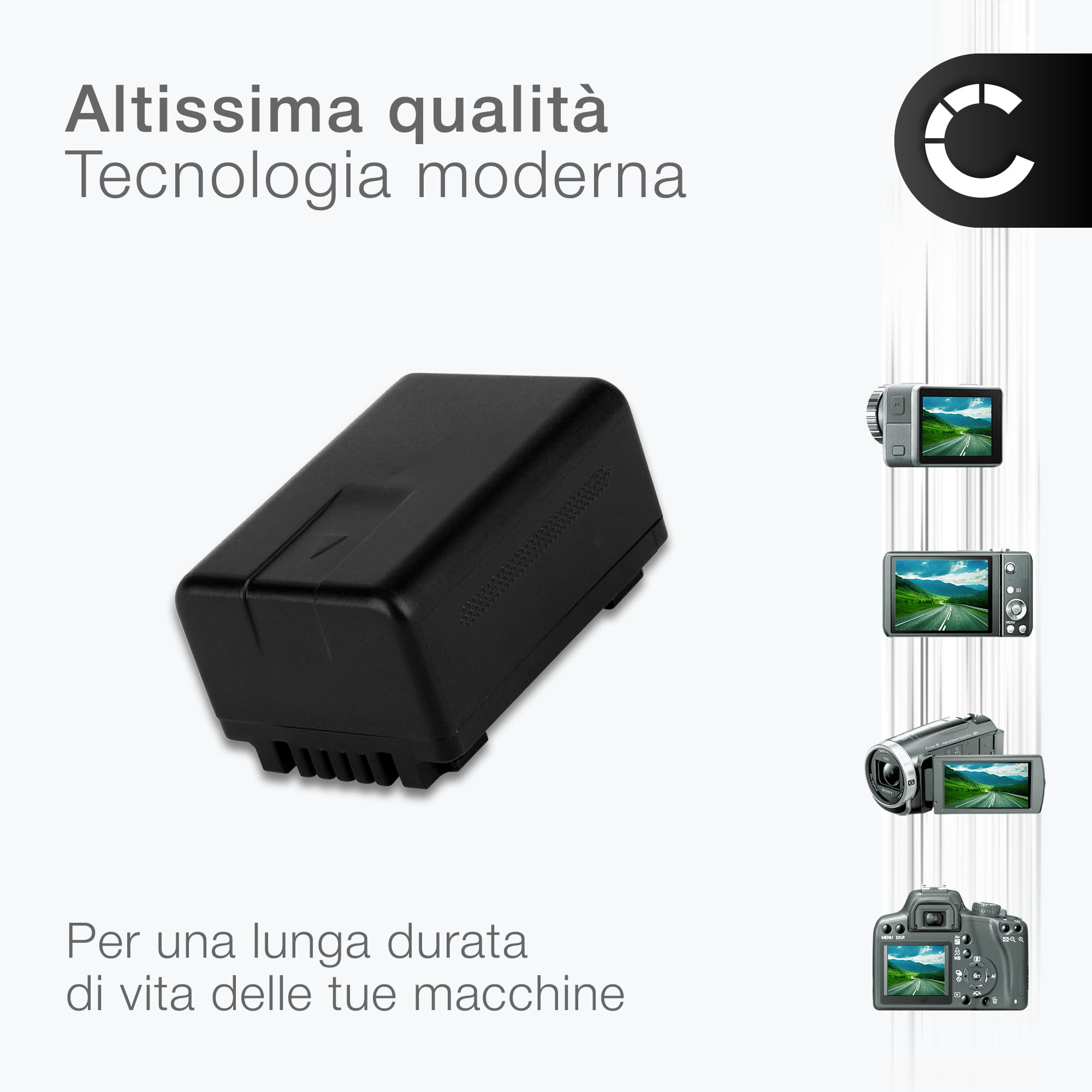 CELLONIC 1x Batteria per Fotocamera Compatibile con Panasonic HC-V180, HC-V777, HC-V380, VW-VBT190 – (1780mAh, 3.6V)