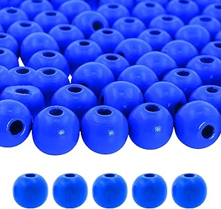 Mandala Crafts 300 16mm Round Huge Wooden Beads for Crafts Macrame Supplies - DIY Blue Natural Wood Beads Bulk with Holes for Jewelry Making Garland