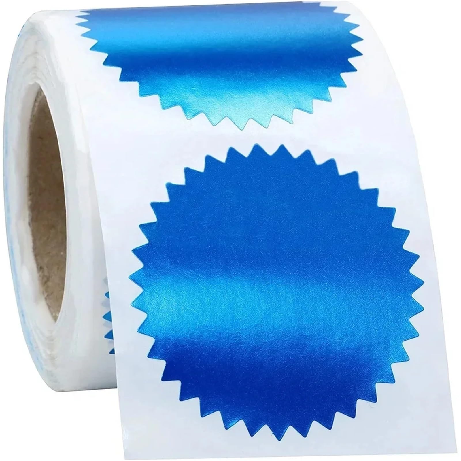 Naklejki wytłoczone 5 rolek pieczęć stalowe tłoczone naklejki 50mm naklejka na przekładnię na metalowy znaczek Scrapbooking Packag prezent(Blue)