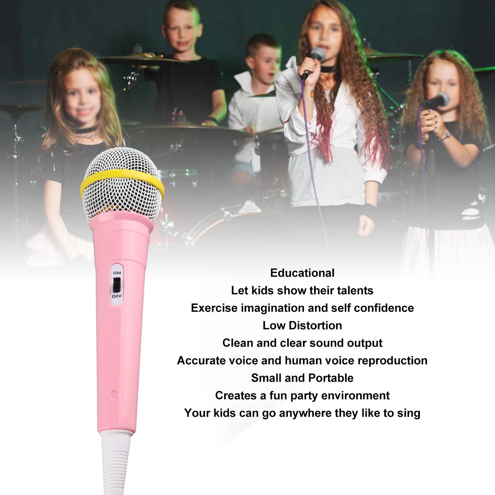 Wired Microphone, Kids Singing Microphone Handheld Portable Music Mic for Kids with 3.5mm Plug Dynamic Microphone for Home Party
