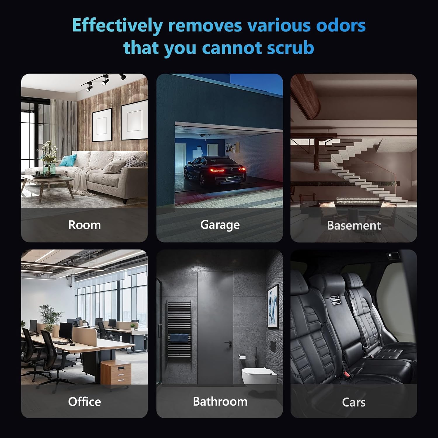 Ozone Generator 55,000 mg/h, Compact, 10s Safety Evacuation, Precision Electronic Control, O3 Odor Eliminator for Home, Car, Pet Smell, and Basement up to 2400 Sq.Ft - OZE1, Black