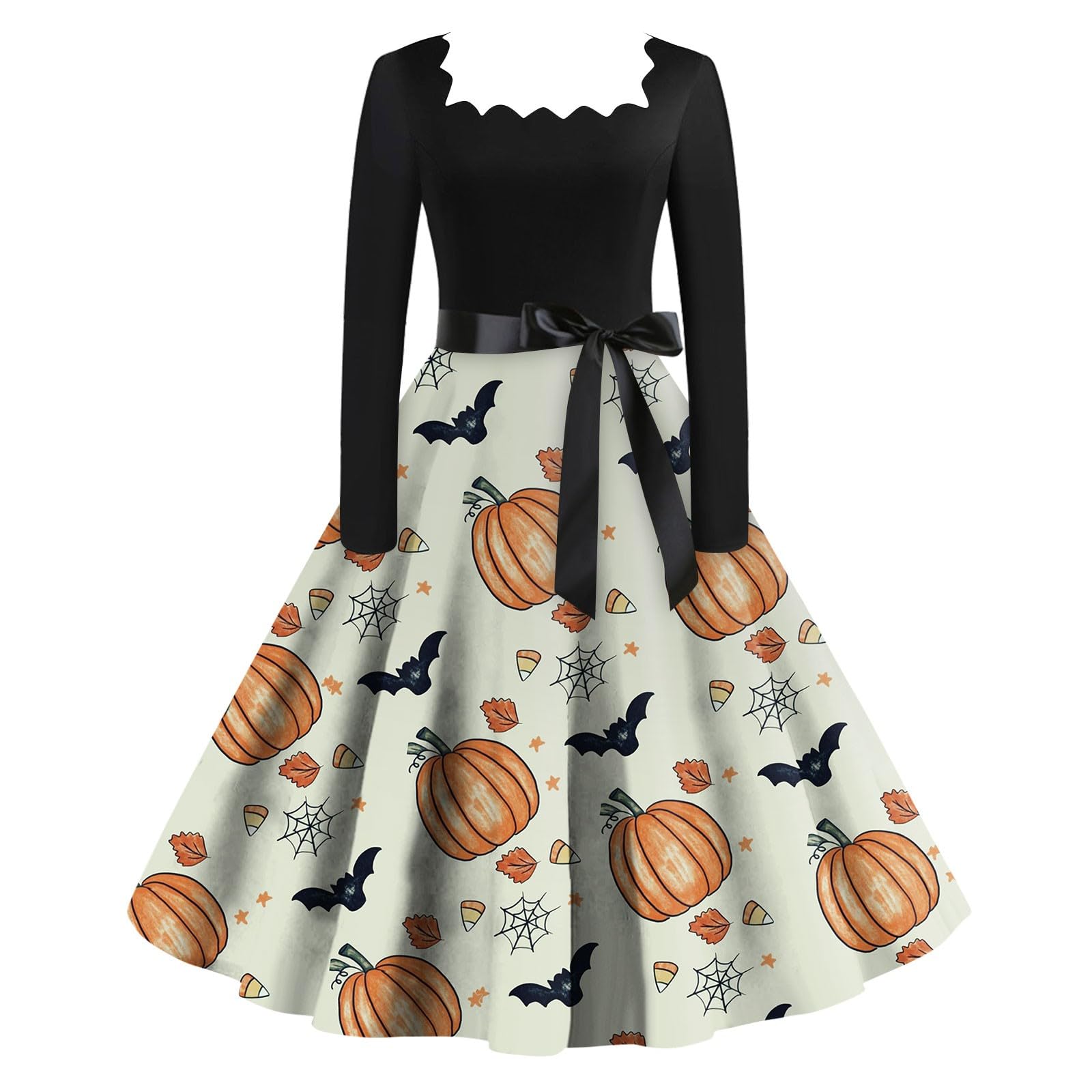 Gown Plus Size Cocktail Womens Summer Pop Cool Long Sleeve Fitte V-Neck Pattern Peplum Thin Tunic Dress Womens