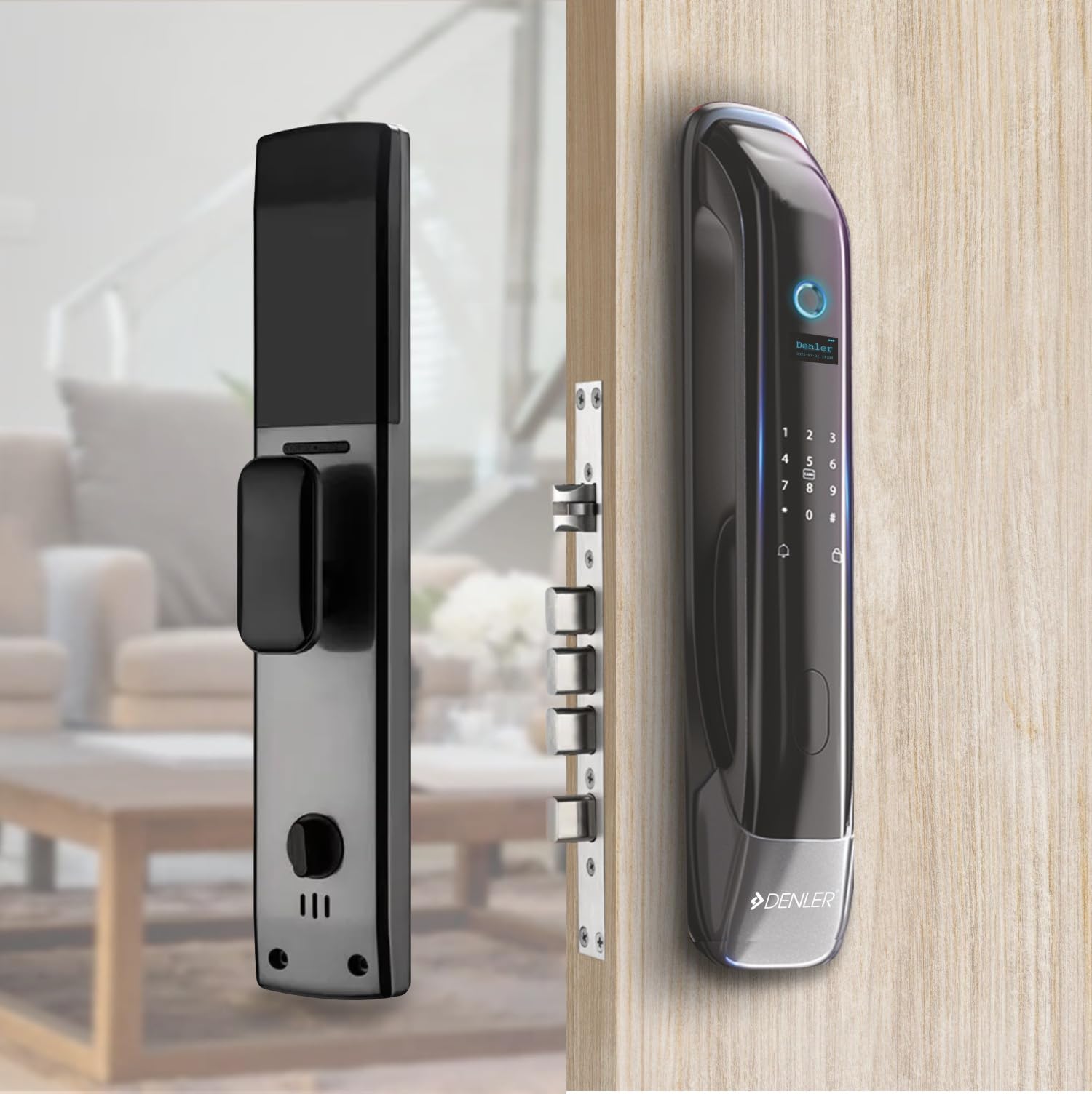 Denler DL01 Doorbell Lock, Smart Door Lock with Inbuilt Wi-Fi | Anroid & iPhone app Support | Fingerprint | RFID Card | PIN | Key | 3 Years Warranty