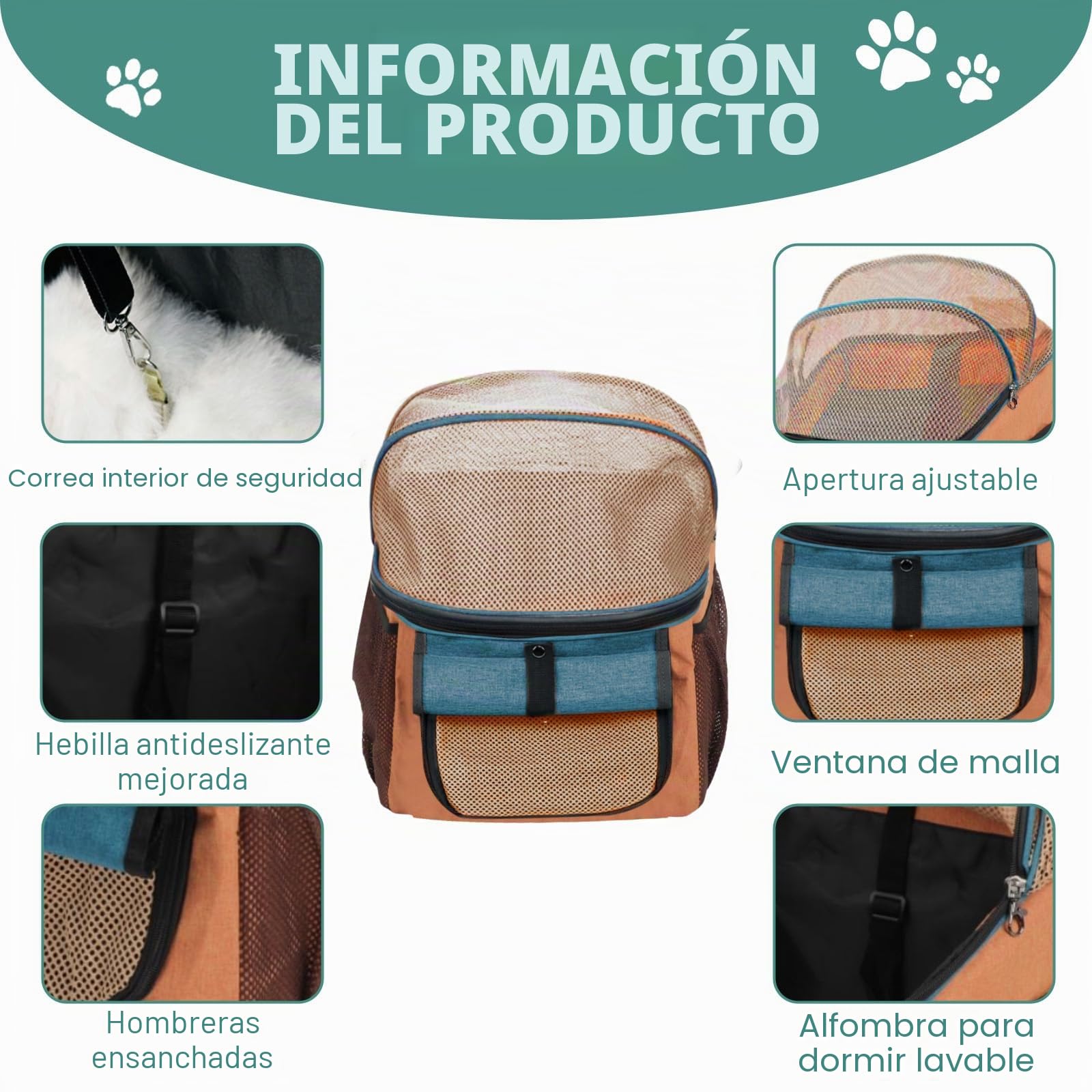 Cesta de bicicleta para mascotas con adaptador de manillar, plegable, desmontable, bolsa mochila para gato y perro