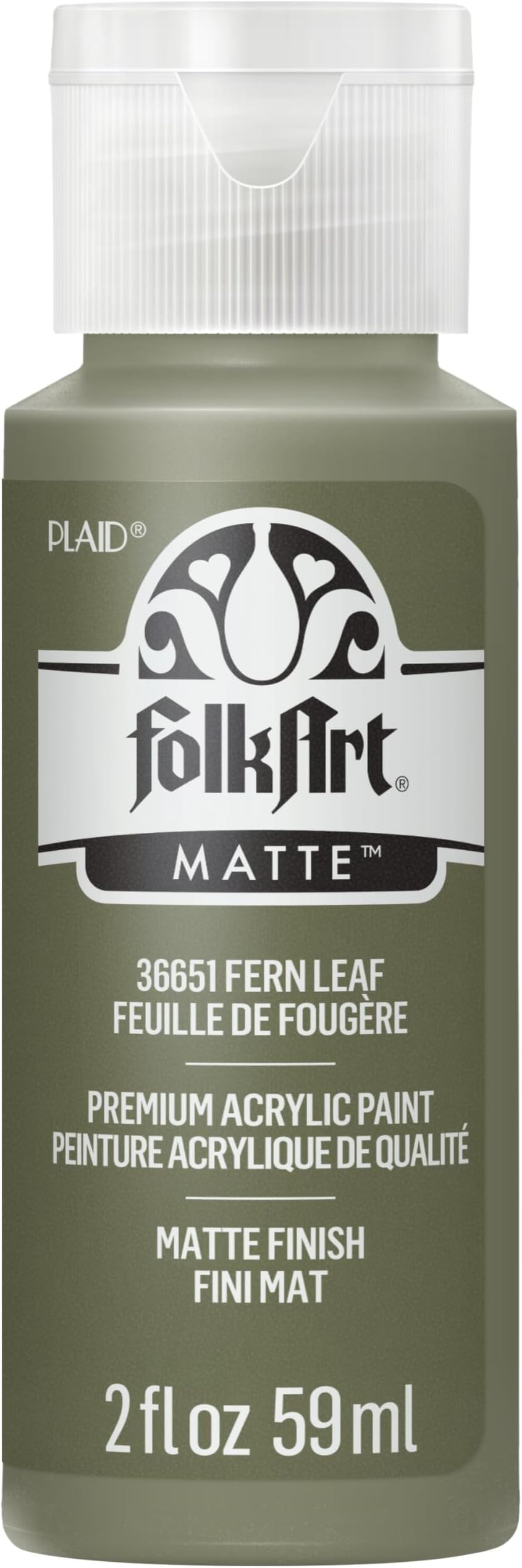 Acrylic Craft Paint, Fern Leaf 2 fl oz Premium Matte Finish Paint, Perfect for Easy to Apply DIY Arts and Crafts, 36651