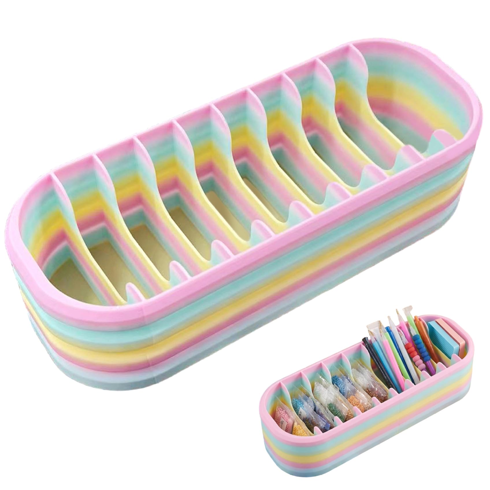 Organizador de plástico con 10 compartimentos para clasificar suministros de Diamond Art