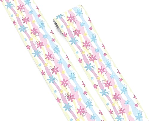 Vista 154 de FLFK Calcomanías de pared para despegar y pegar, para habitación de los niños, calcomanías de peces bajo el mar, 4 x 240 pulgadas (azul)